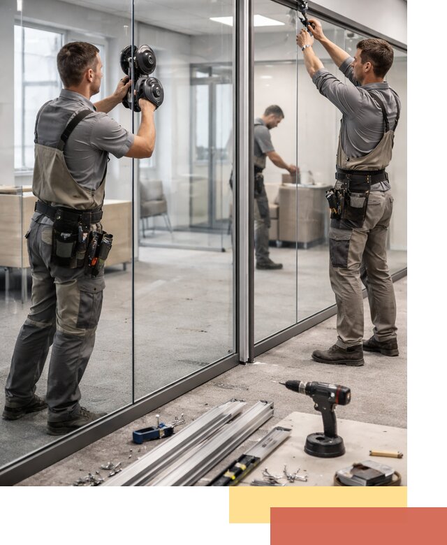 Стеклянные офисные перегородки под ключ в Североуральске