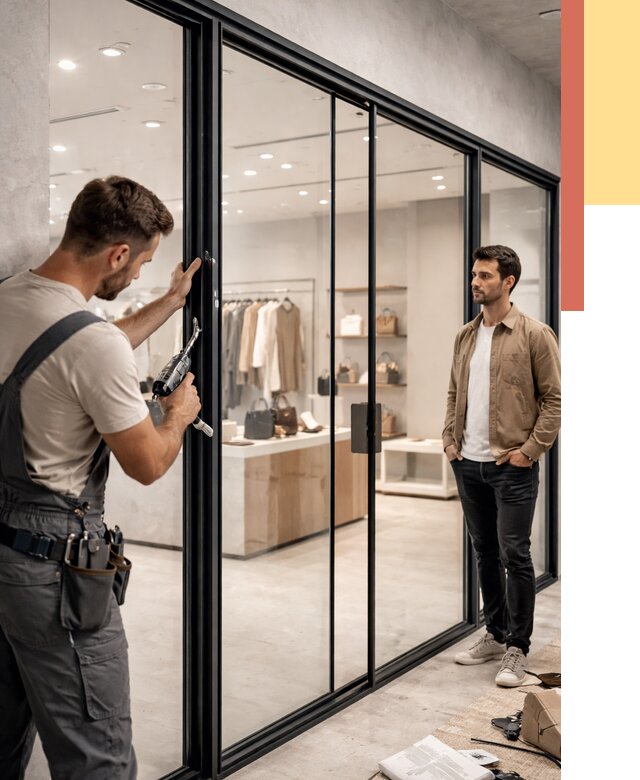 Стеклянные перегородки для магазинов в Североуральске от 8447 руб. под ключ | ОТДЕЛОЧНИК-Сву