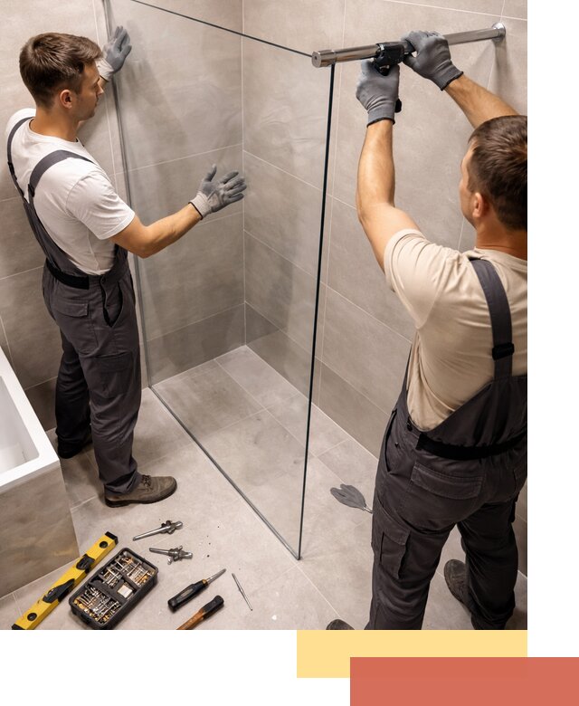 Стеклянные перегородки для душа в Североуральске — изготовление и монтаж