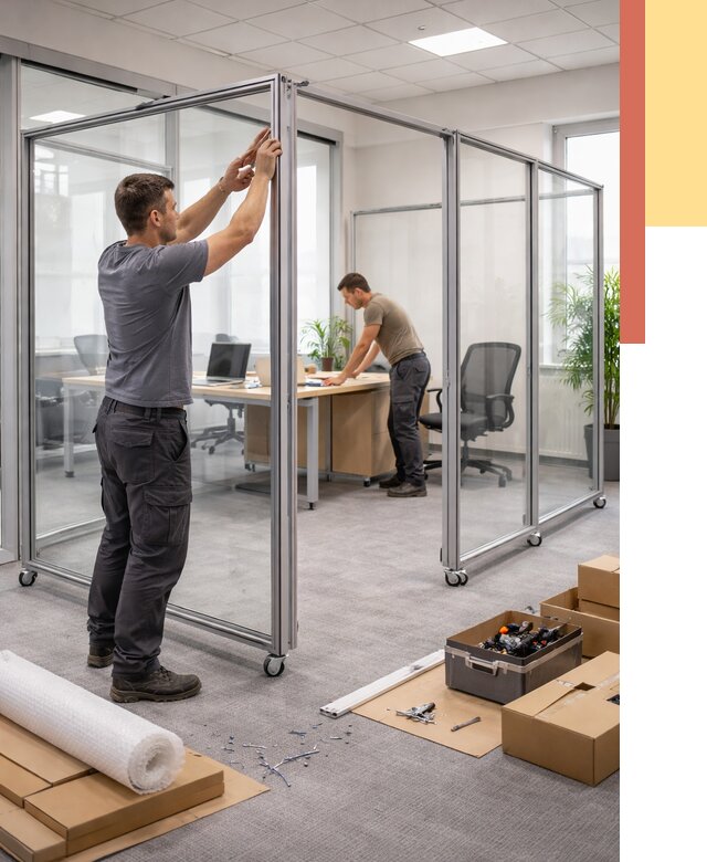 Мобильные офисные перегородки в Североуральске от 12876 руб. — установка под ключ | ОТДЕЛОЧНИК-Сву