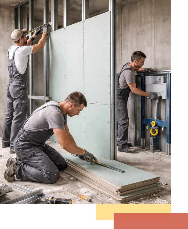 Монтаж и ремонт сантехнических перегородок в Североуральске