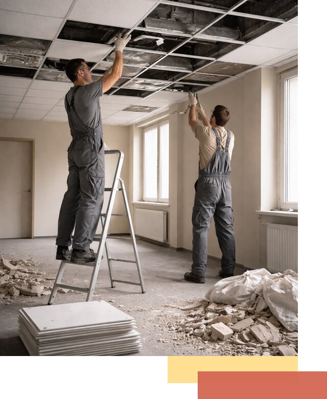 Демонтаж потолков Армстронг профессионально в Североуральске