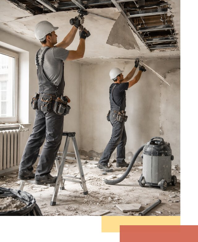 Демонтаж гипсокартонного потолка в Североуральске быстро и аккуратно