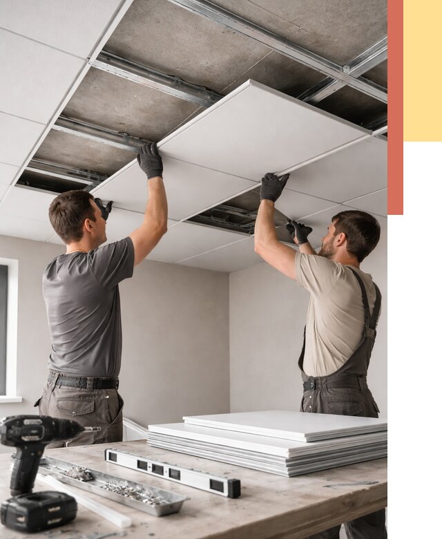 Монтаж кассетного потолка в Североуральске от 4635 руб/м2 — установка и сборка | ОТДЕЛОЧНИК-Сву