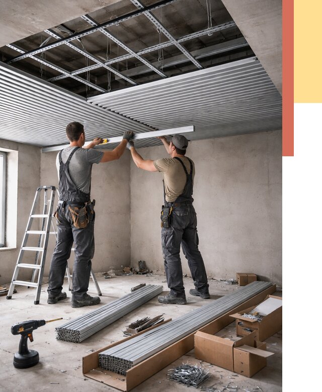 Монтаж реечного потолка в Североуральске от 4635 руб. под ключ | ОТДЕЛОЧНИК-Сву