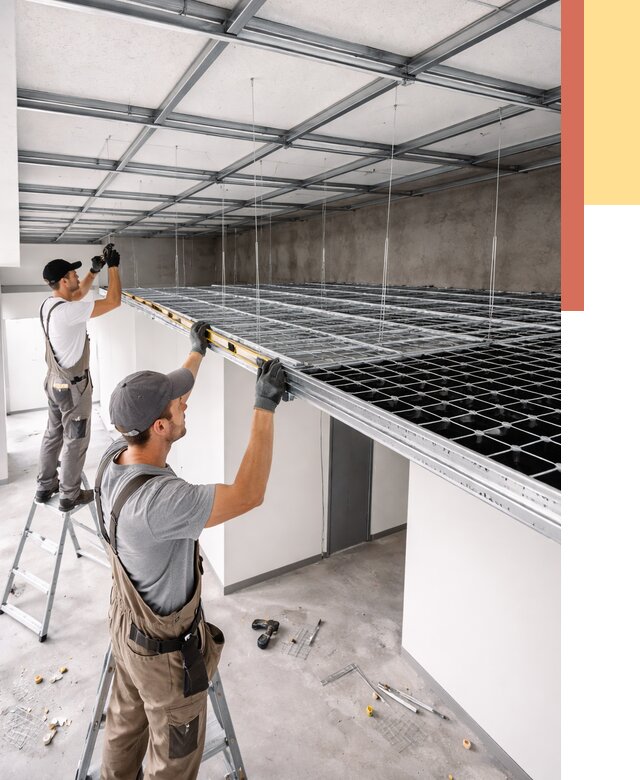 Монтаж потолка грильято в Североуральске от 464 руб./м² — быстрая сборка под ключ | ОТДЕЛОЧНИК-Сву