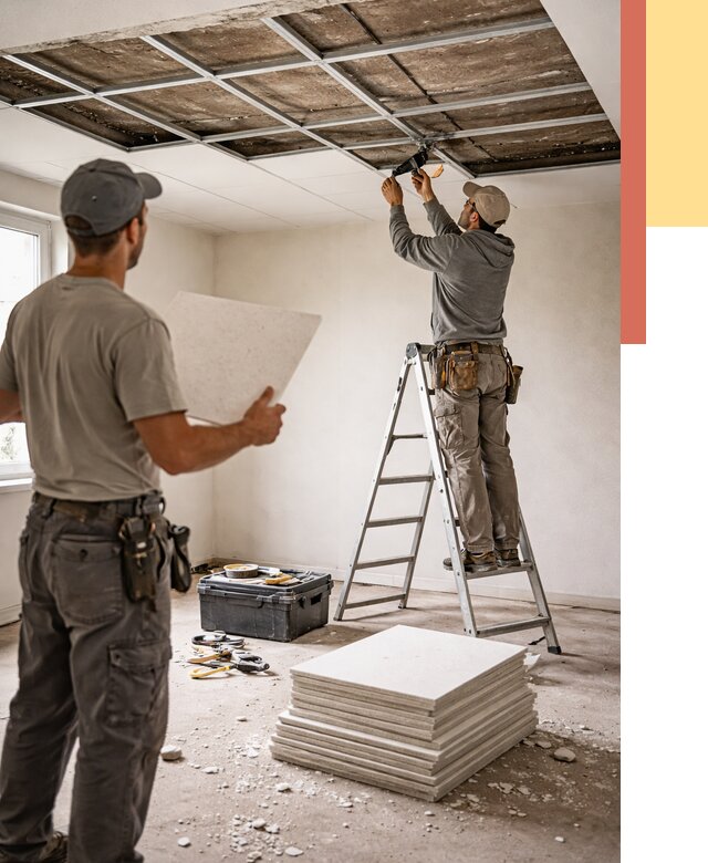 Замена плит подвесного потолка в Североуральске от 1803 руб. быстро и недорого | ОТДЕЛОЧНИК-Сву