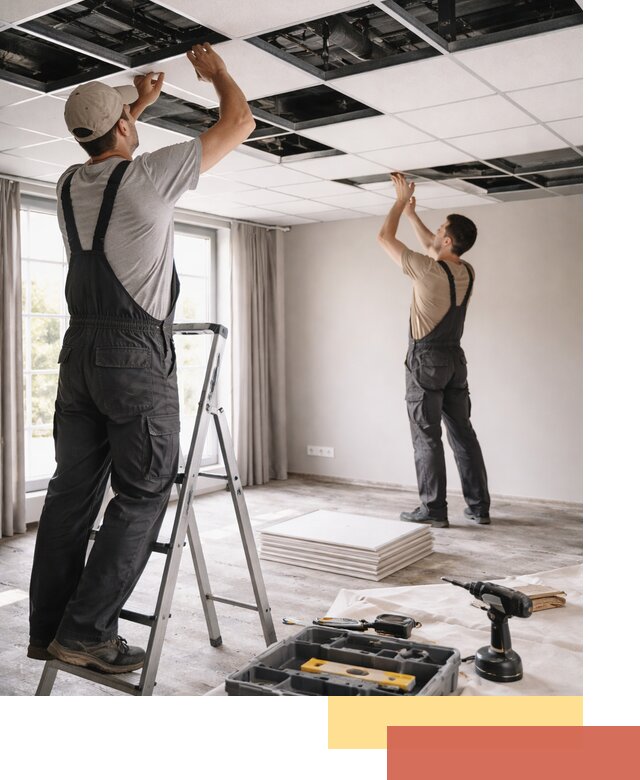 Замена плит подвесного потолка в Североуральске быстро и качественно