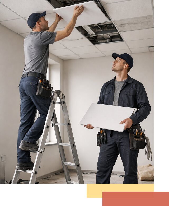 Обслуживание подвесного потолка в Североуральске — ремонт и чистка