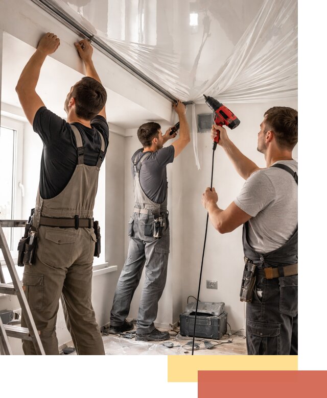 Монтаж глянцевого натяжного потолка в Североуральске быстро и качественно