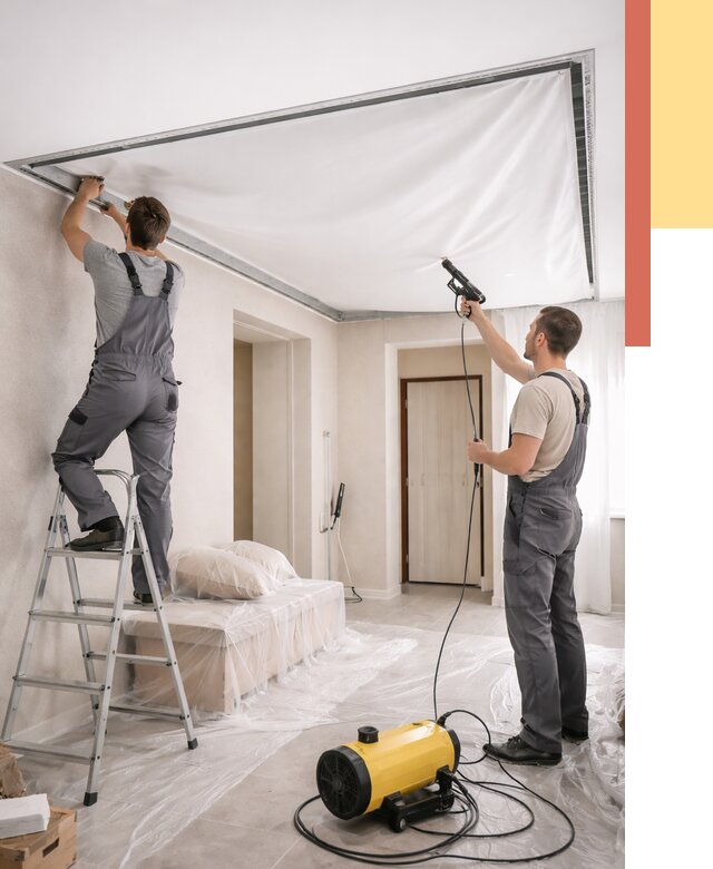 Монтаж натяжного потолка в прихожей в Североуральске от 2730 руб. под ключ | ОТДЕЛОЧНИК-Сву