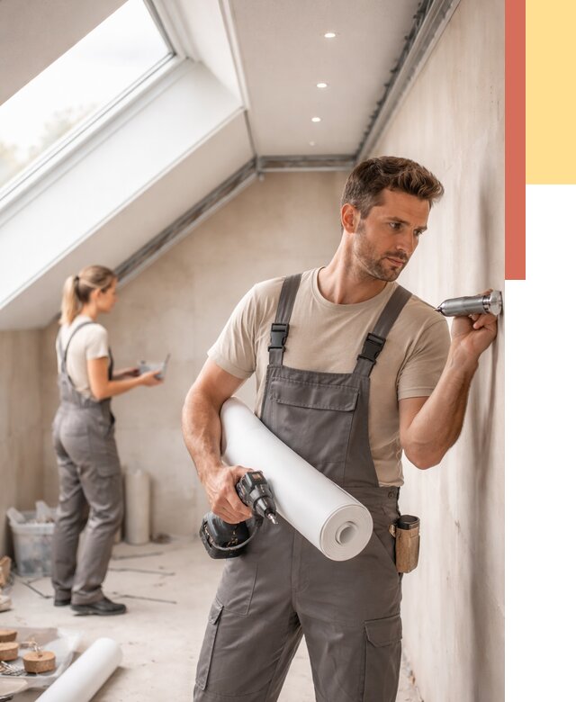 Монтаж натяжного потолка на мансарде в Североуральске от 3605 руб. | ОТДЕЛОЧНИК-Сву