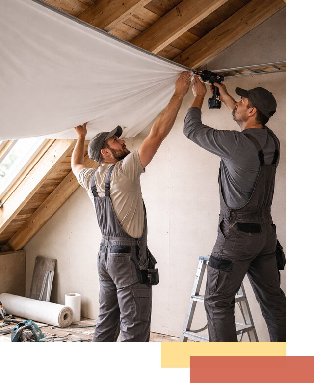 Монтаж натяжного потолка в мансарде в Североуральске