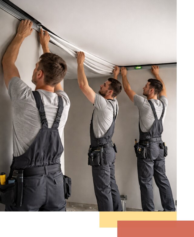 Теневые натяжные потолки в Североуральске: монтаж и отделка быстро и качественно