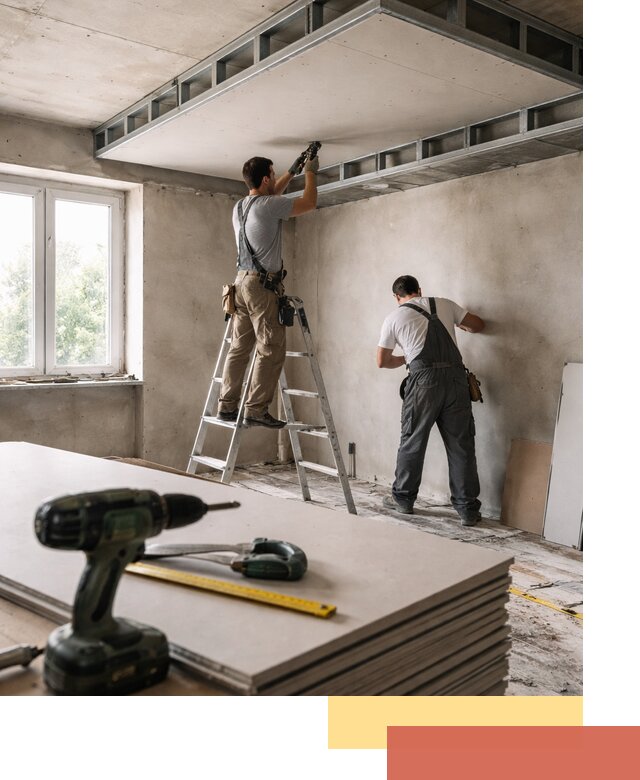 Двухуровневый потолок из гипсокартона в Североуральске