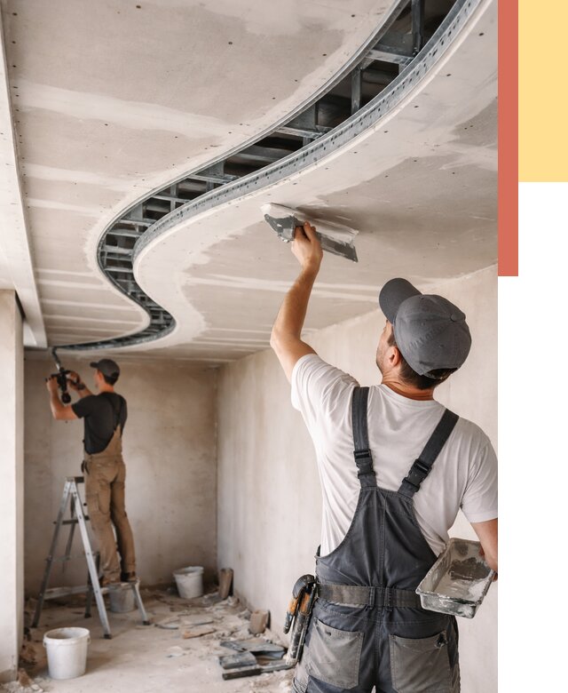 Криволинейный потолок из гипсокартона в Североуральске от 2163 руб./м2 | ОТДЕЛОЧНИК-Сву