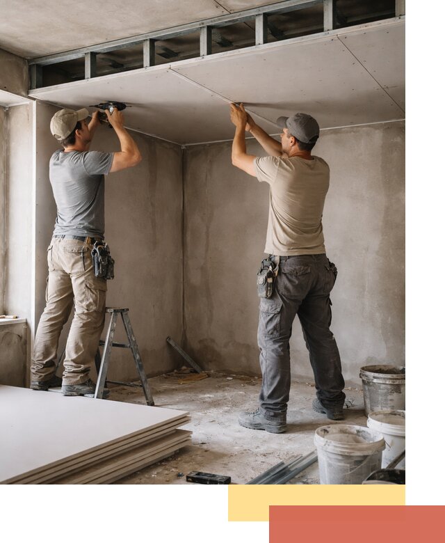 Короб из гипсокартона на потолке под ключ в Североуральске