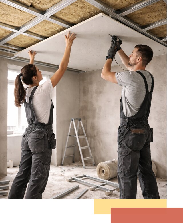 Звукоизоляция потолка из ГКЛ в Североуральске профессионально и надежно