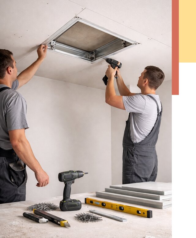 Установка люка в потолок ГКЛ в Североуральске от 2575 руб. под ключ | ОТДЕЛОЧНИК-Сву