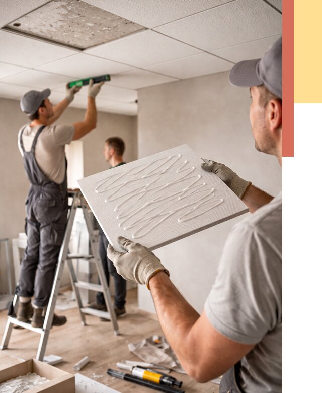 Монтаж потолочной плитки в Североуральске от 4635 руб. — быстро и недорого | ОТДЕЛОЧНИК-Сву