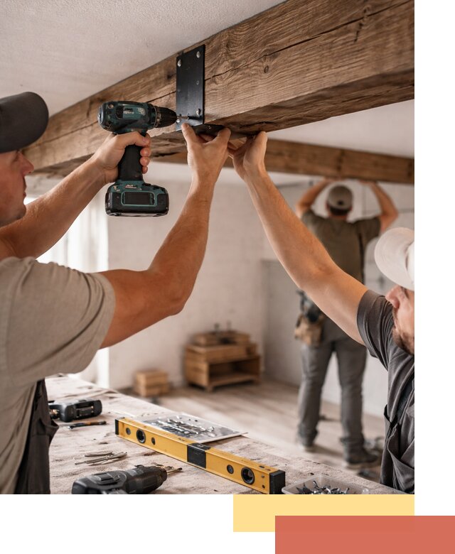 Монтаж декоративных потолочных балок в Североуральске