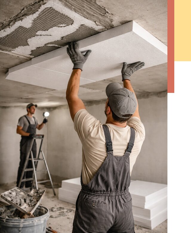 Утепление потолка пенопластом в Североуральске от 4635 руб/м2 — недорого и быстро | ОТДЕЛОЧНИК-Сву